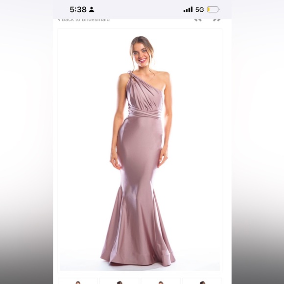 Bari Jay Infinity Lux Bridesmaid Dress Navy - Picture 4 of 13